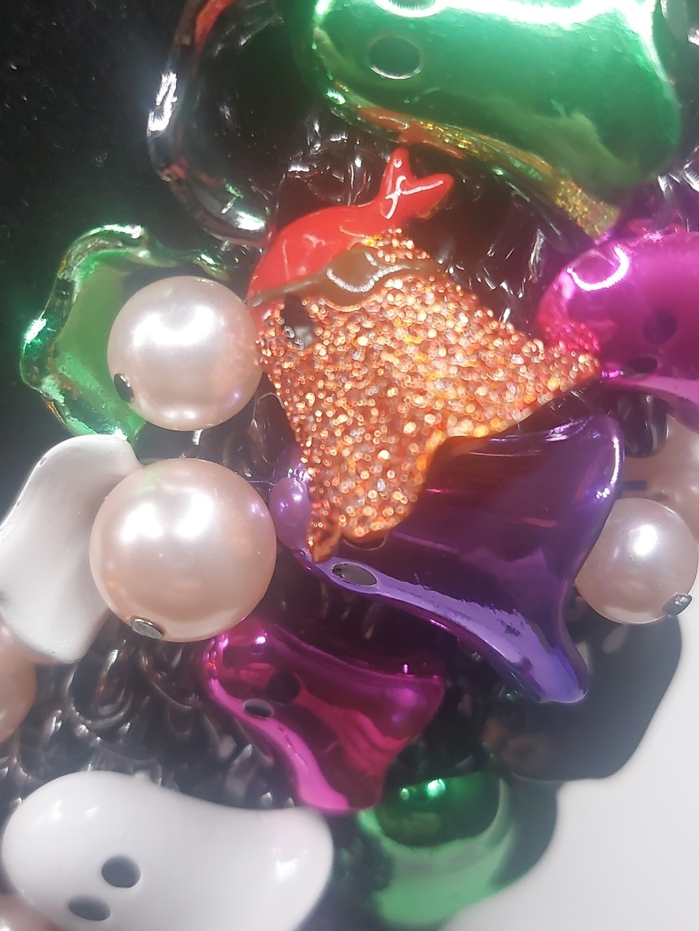 Betsey Johnson Halloween Colorful Ghosts Chunky Bib Statement Necklace - Picture 16 of 16